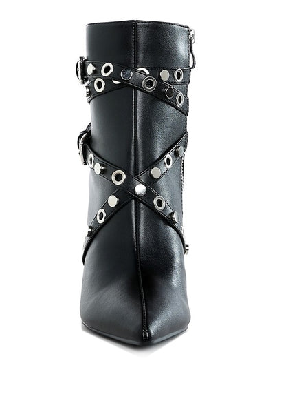 JAUNTS Eyelet & Stud Harness Ankle Boots