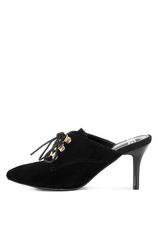 MILADI Suede Stiletto Mules