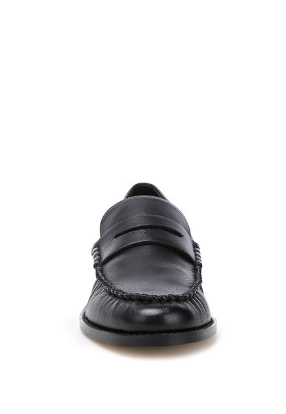 PLAVIA Genuine Leather Penny Loafers