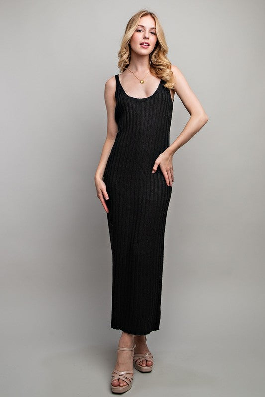 Sweet Generis Ribbed Knit Maxi Dress