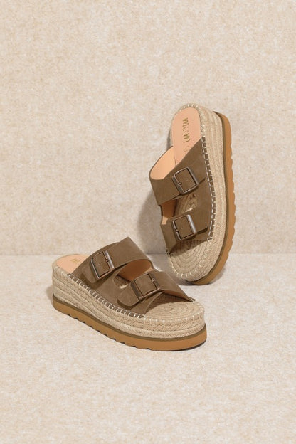 HAZEL Espadrille Platform Slide Sandals