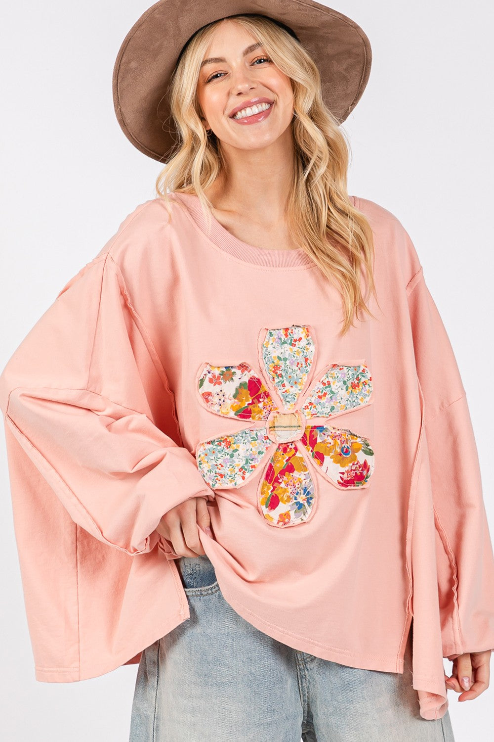 SAGE + FIG - Flower Patch Dropped Shoulder Oversize Top