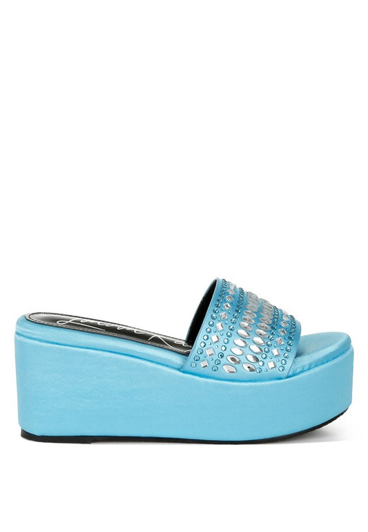 BATANGA Diamante & Rhinestone Detail Flatforms