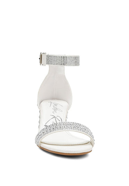 TWERKY Rhinestone Embellished Block Sandals