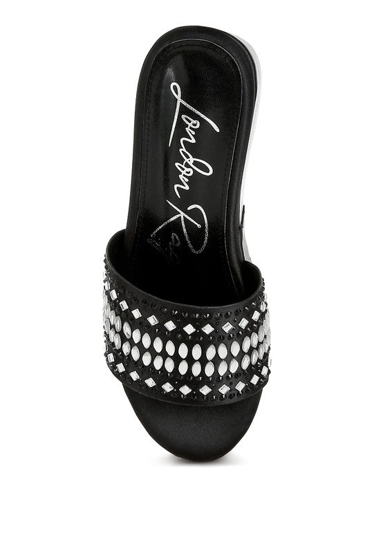 BATANGA Diamante & Rhinestone Detail Flatforms