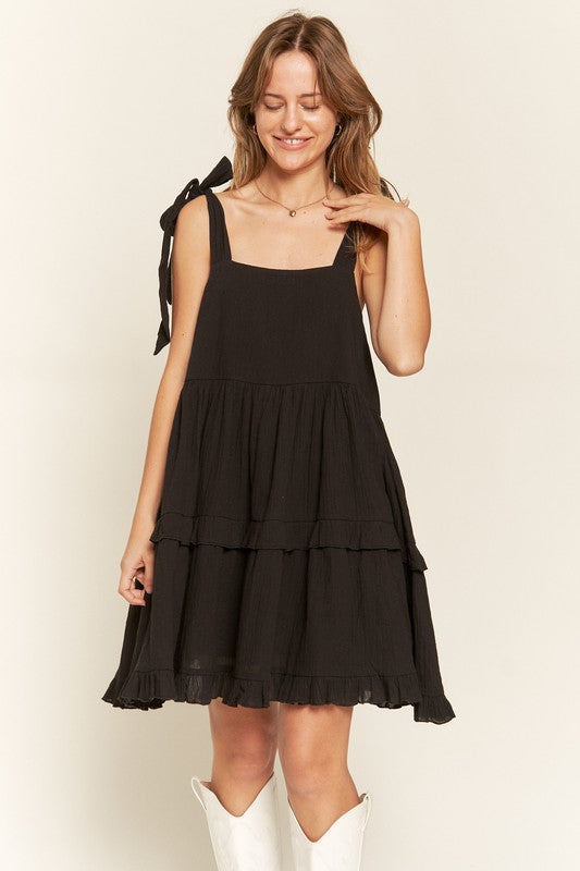 Jade By Jane Square Neck Ruffle Dress