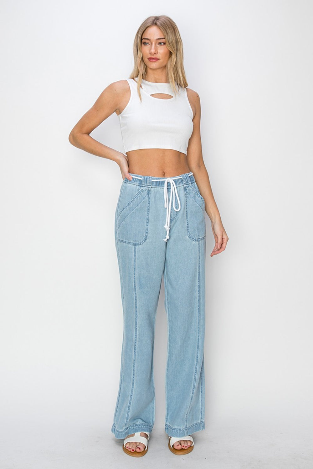 RISEN High-Rise Straight Jeans