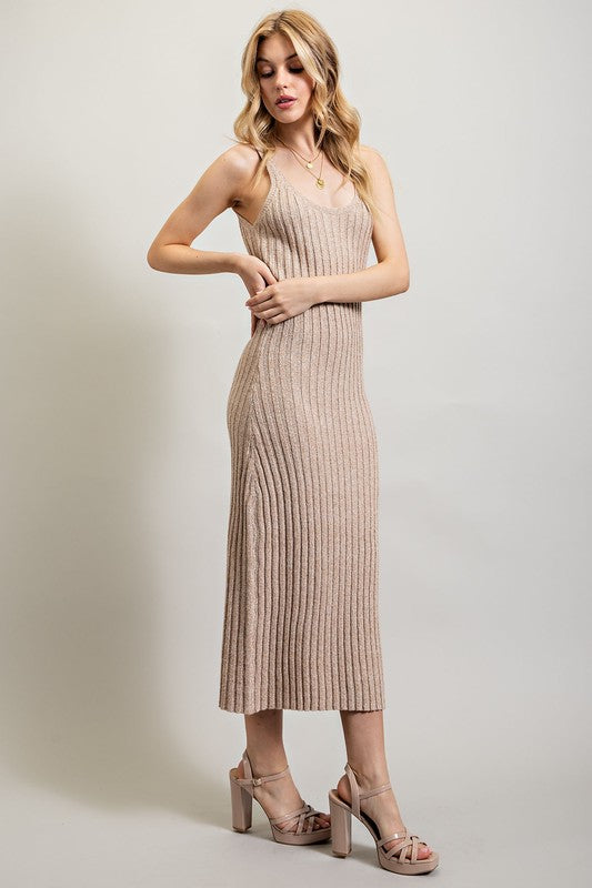 Sweet Generis Ribbed Knit Maxi Dress