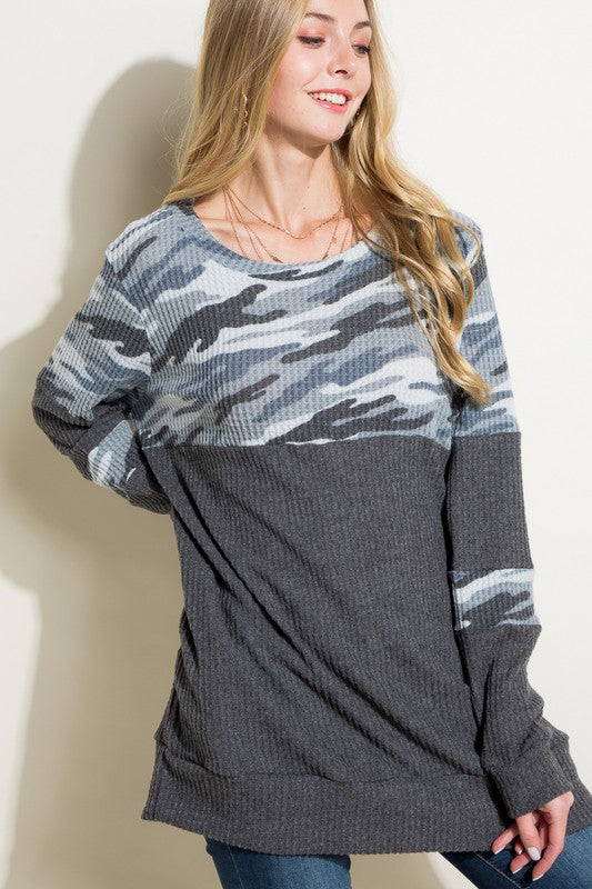 e Luna Cozy Camouflage Mix Top