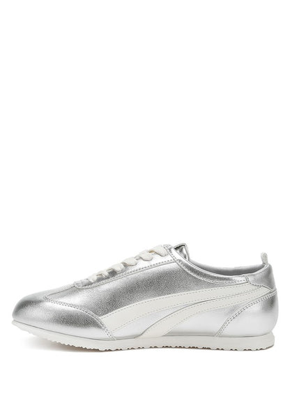 MONTEK Metallic Lace-Up Sneakers