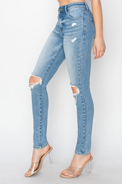 RISEN - Full Size Distressed Skinny Jeans