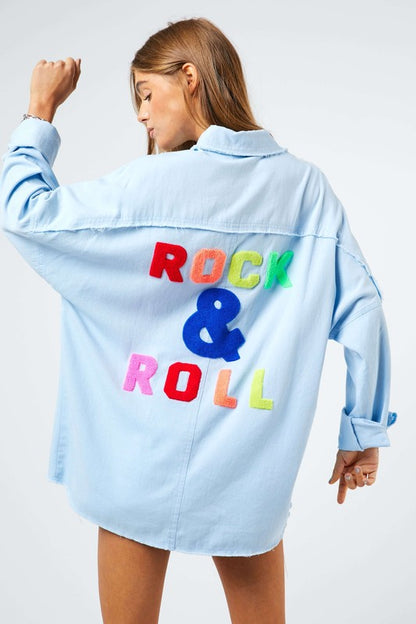 Davi & Dani - Multi Color Rock & Roll Lettered Shirt