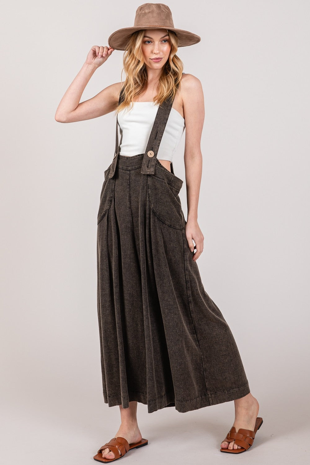 SAGE+FIG Full Size Wide Leg Overalls