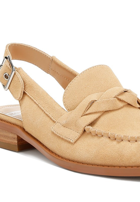 NEMYKIN Woven Strap Slingback Loafers