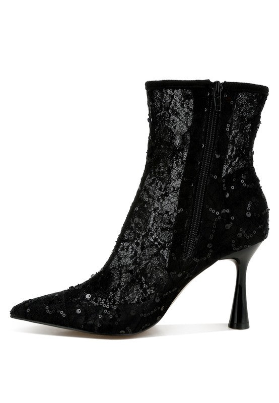 SAMIA Sequin Lace Boots