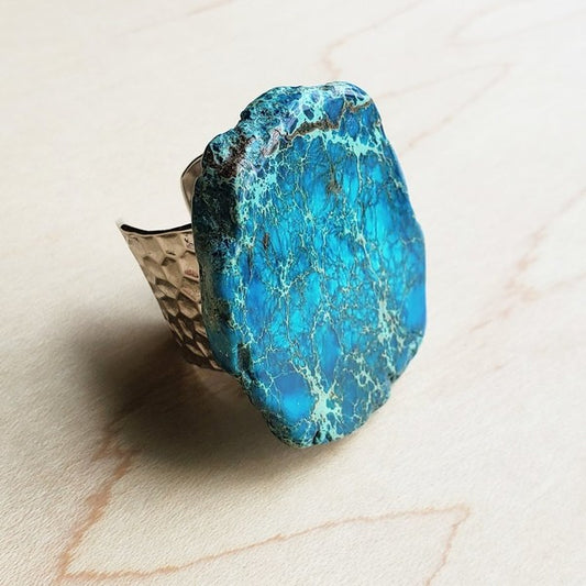 Blue Regalite Large Slab Ring