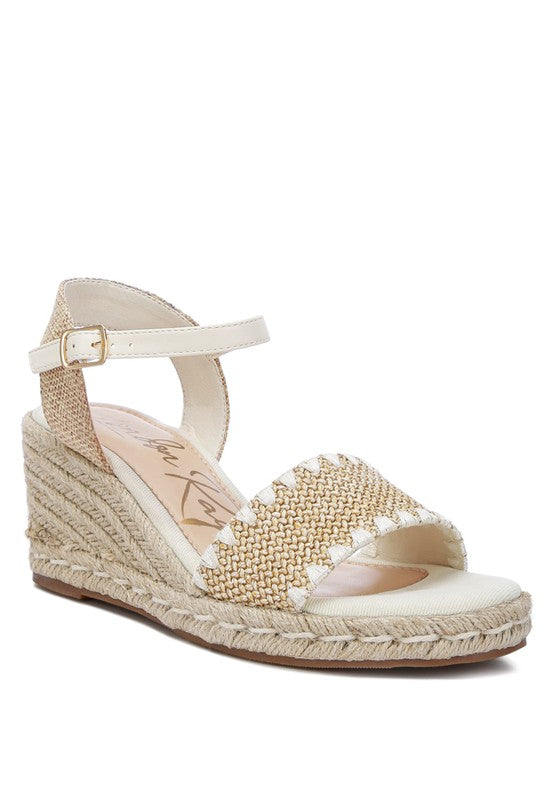 LUCAS Raffia Wedge Heel Espadrilles