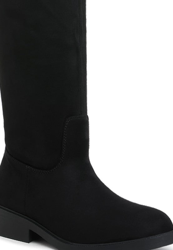 CHIRU Round Toe Microfiber Calf Boots