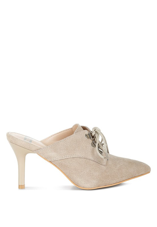 MILADI Suede Stiletto Mules