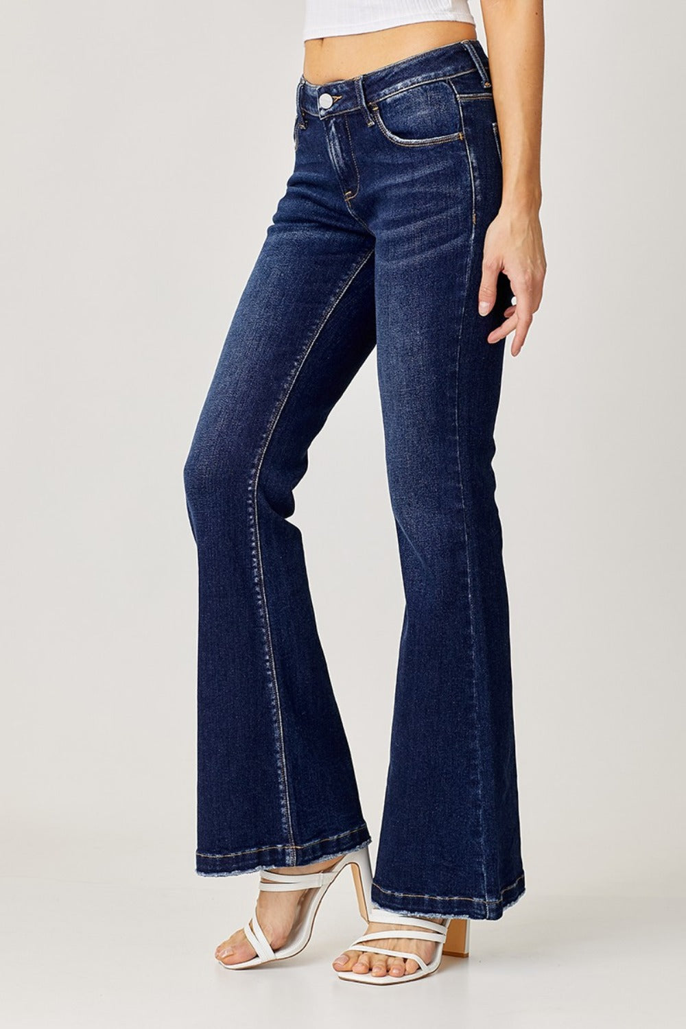 RISEN - Full-Size Low-Rise Flare Jeans