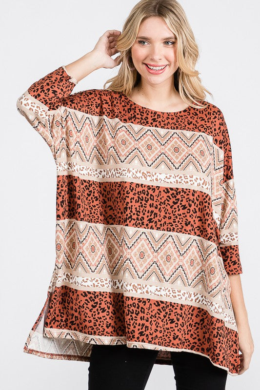 Jade By Jane Tribal Contrast Top