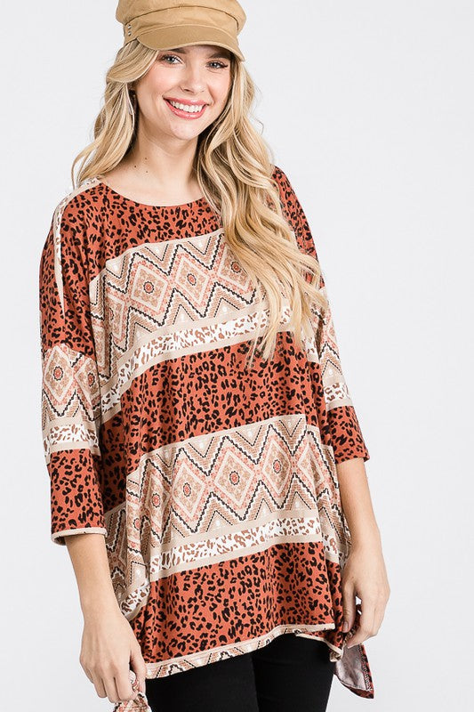 Jade By Jane Tribal Contrast Top