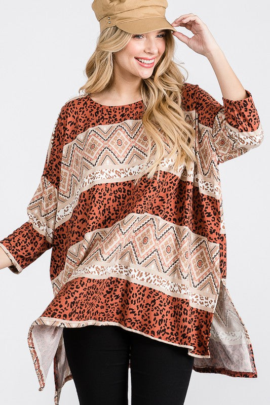 Jade By Jane Tribal Contrast Top