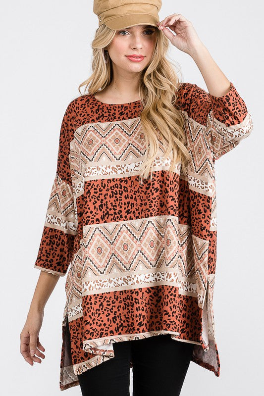 Jade By Jane Tribal Contrast Top