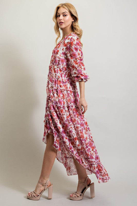 Sweet Generis Floral Hi-Lo Maxi Dress