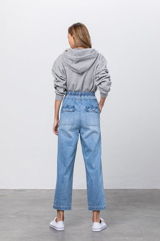 Super High Waist Ripped Slouch Jeans