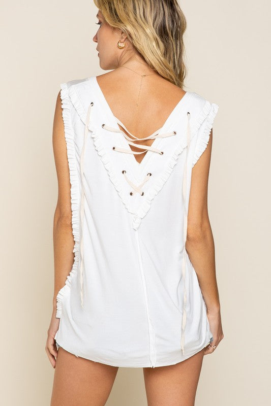 POL Criss Cross Lace-up Tank