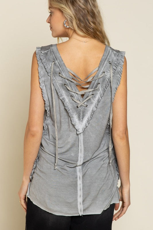 POL Criss Cross Lace-up Tank