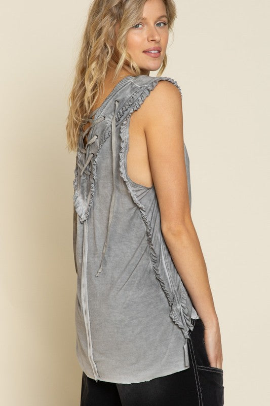 POL Criss Cross Lace-up Tank