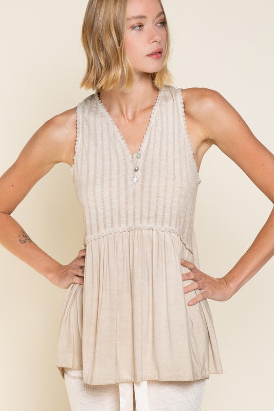 POL Simple But Unique Babydoll Knit Tank Top