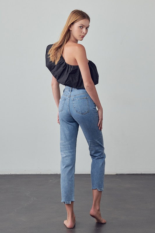 High-Rise Girlfriend Jeans