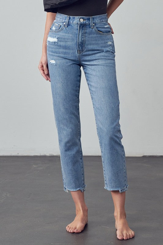 High-Rise Girlfriend Jeans