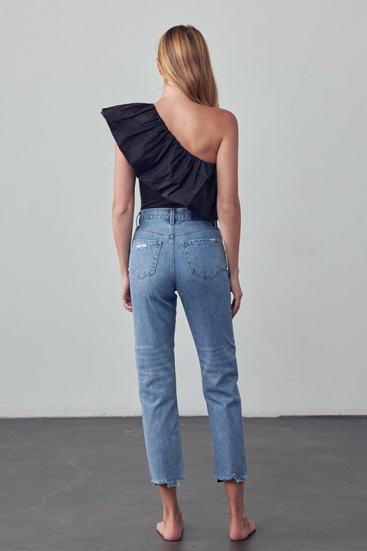 High-Rise Girlfriend Jeans