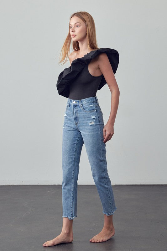 High-Rise Girlfriend Jeans