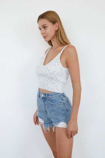 High Rise Denim Shorts