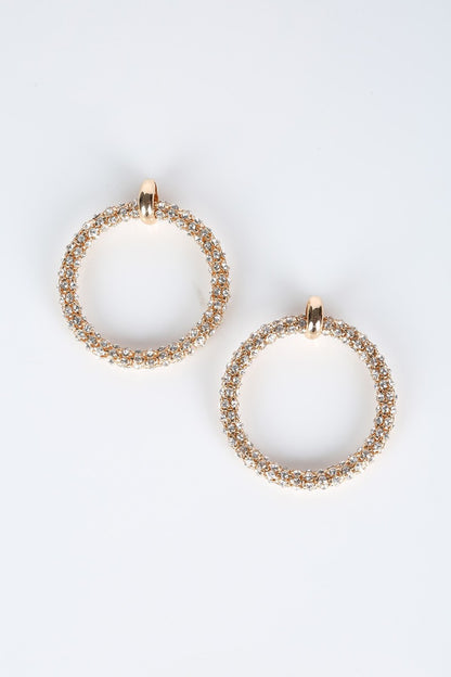 Bold Rhinestone Faceted Hoop Earrings