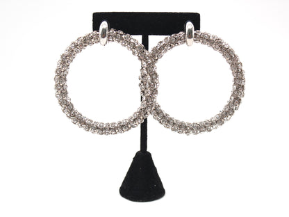 Bold Rhinestone Faceted Hoop Earrings