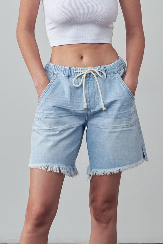 High Rise Drawstring Shorts