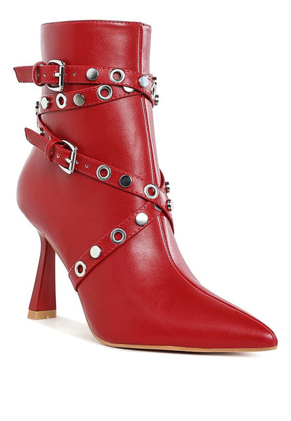 JAUNTS Eyelet & Stud Harness Ankle Boots