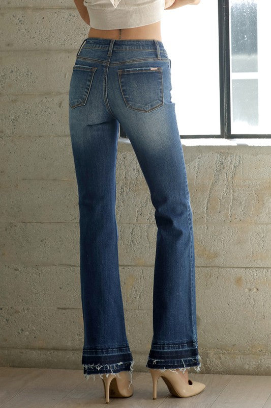 Double Un-Hemmed Premium Flare Jeans