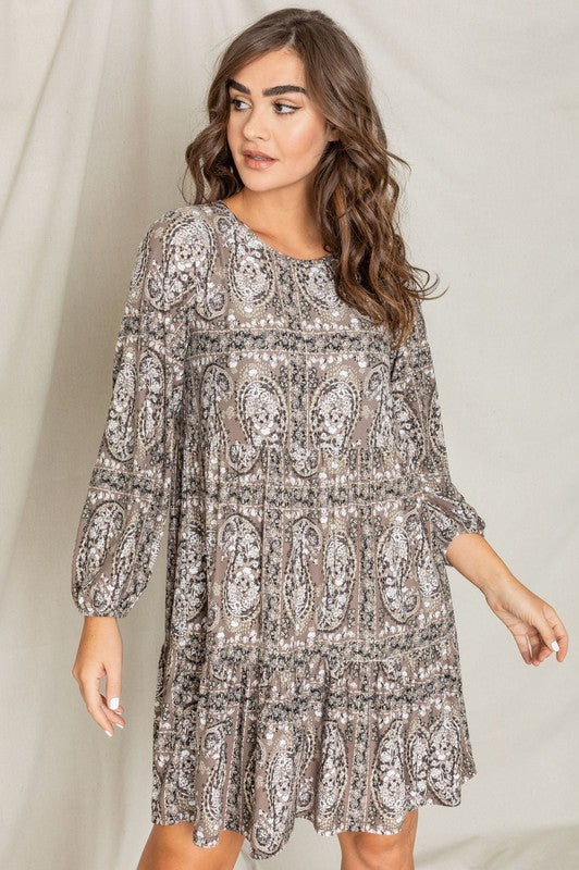 Paisley Tiered Midi Dress