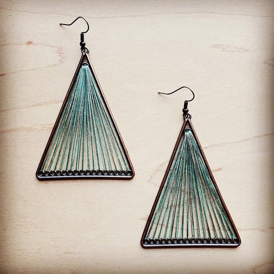 Large Woven Triangle Earrings