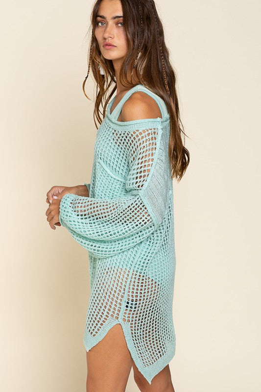 POL Oversized See-through Pullover Sweater