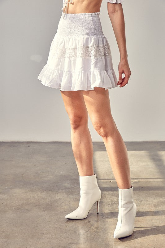 Do + Be Collection Lace Trim Detail Skirt