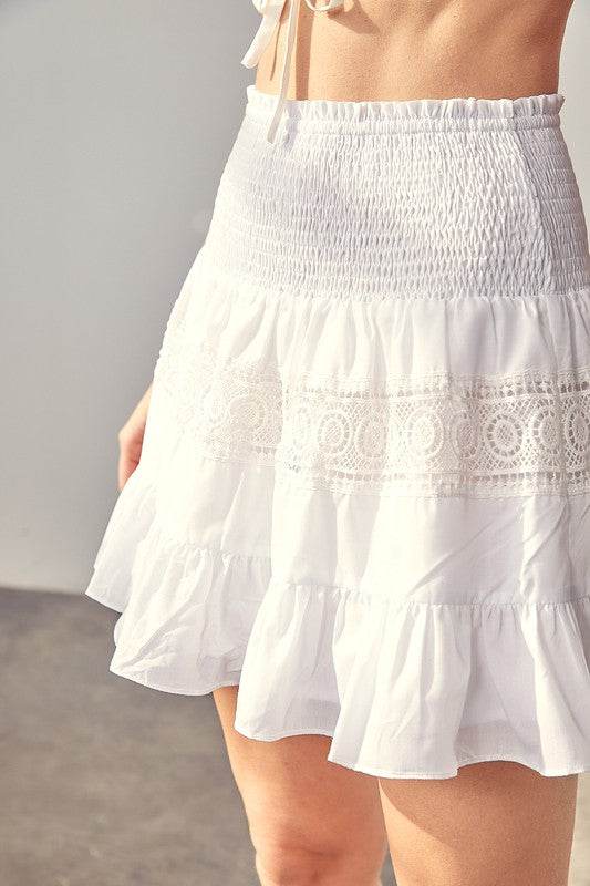 Do + Be Collection Lace Trim Detail Skirt