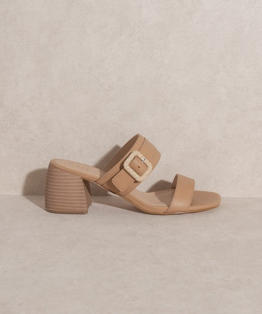 NICOLE Buckle Block Heel Sandal